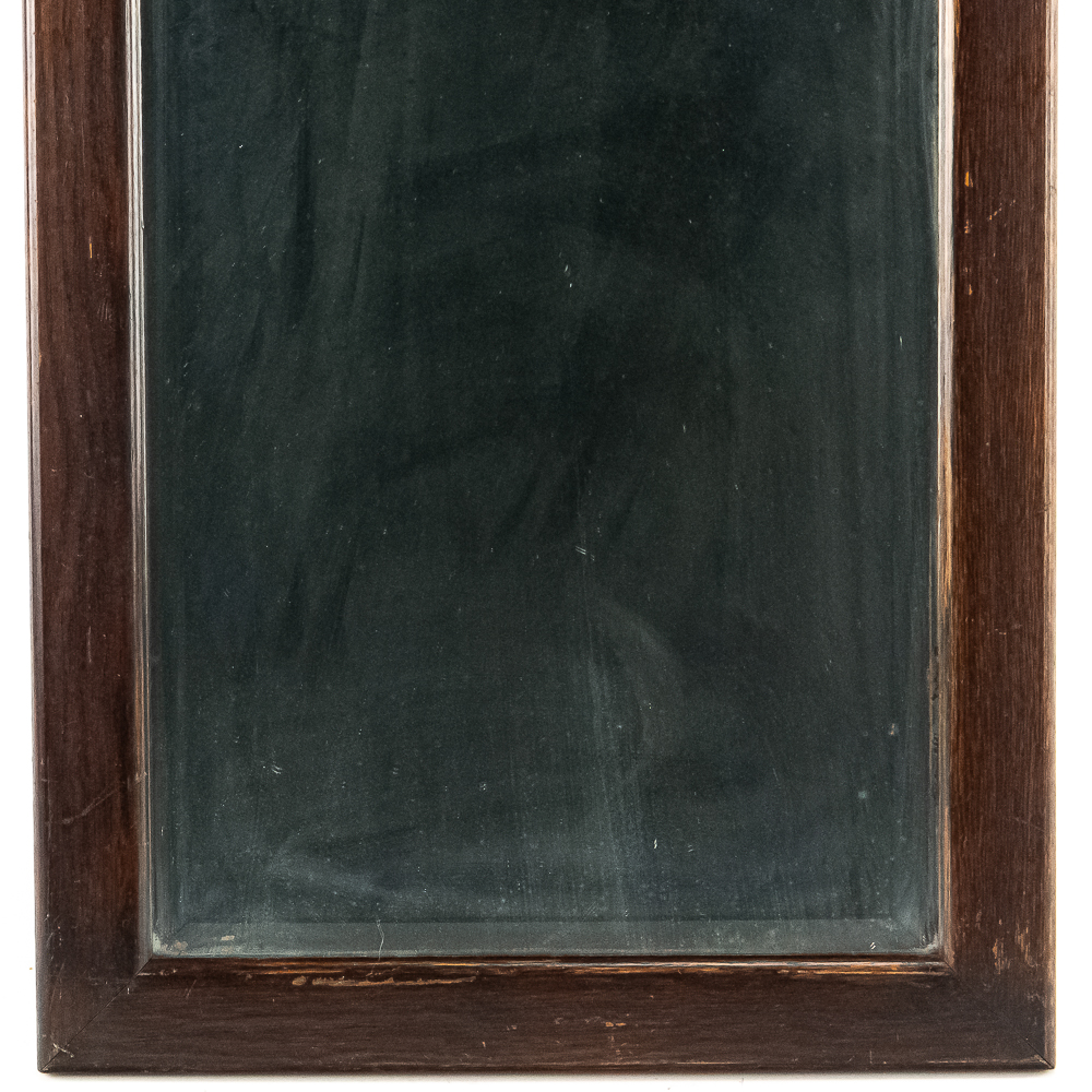 Vintage Wood-Framed Beveled Edge Wall Mirror