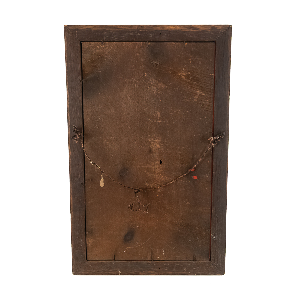 Vintage Wood-Framed Beveled Edge Wall Mirror