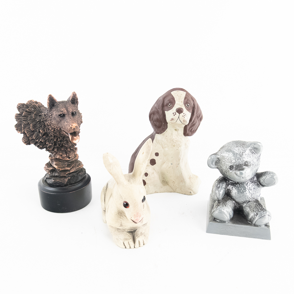 (4) Misc Animal Figurines