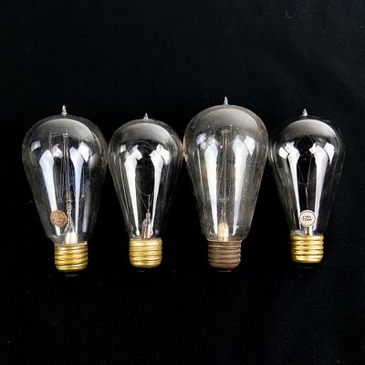 4 Vintage Tipped Light Bulbs Westinghouse. Step back into the golden age of early electrical 