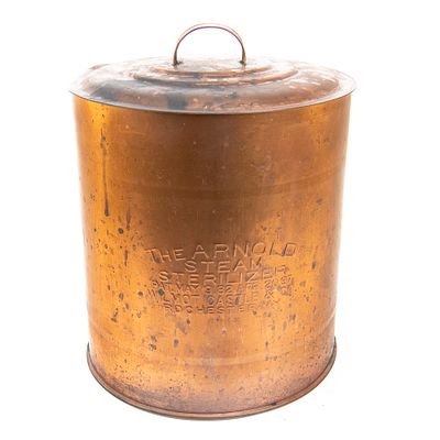Arnold Copper Steam Sterilizer Top. This antique Arnold Steam Sterilizer upper chamber 