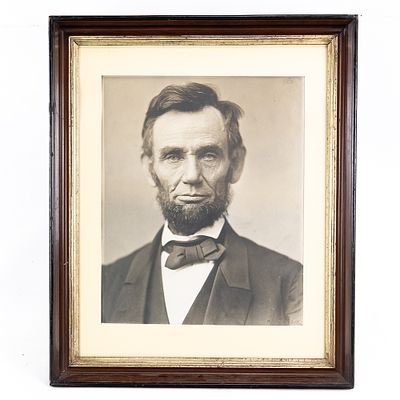 Framed Abraham Lincoln M.P. Rice Print. This exceptional, late 19th to early 20th-century framed 