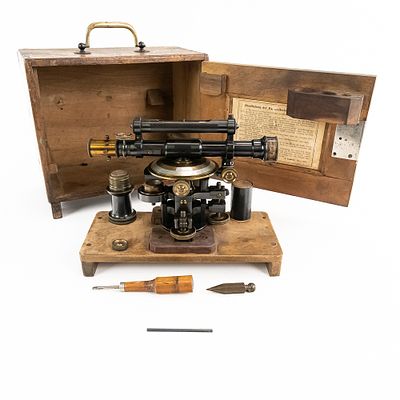 Antique German L. Tesdorf Surveying Level. his exceptionally fine late-19th-century scientific 