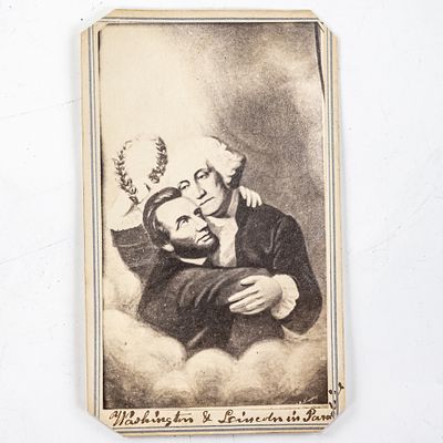 CDV Washington & Lincoln in Paradise. This CDV is a variation of another example in this 