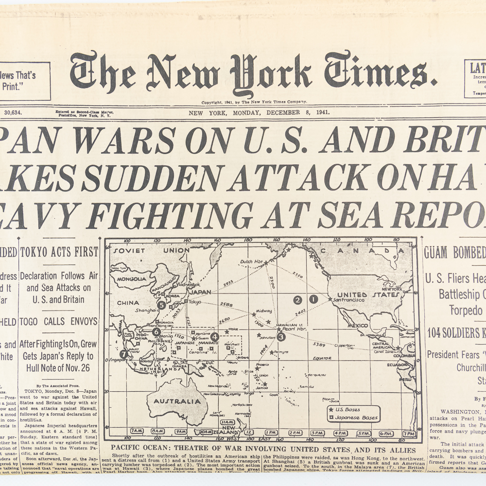 Two Surprise Attacks Newspapers USA 1941 &2001