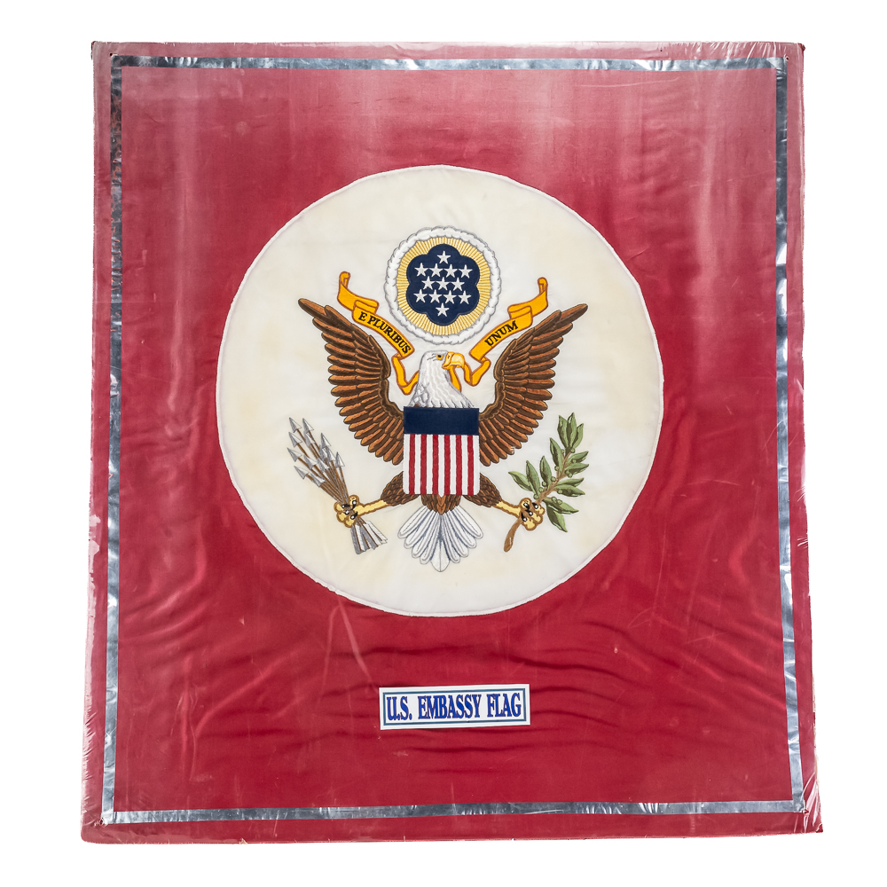 US Embassy Flag Mount & CIA Wood Seal