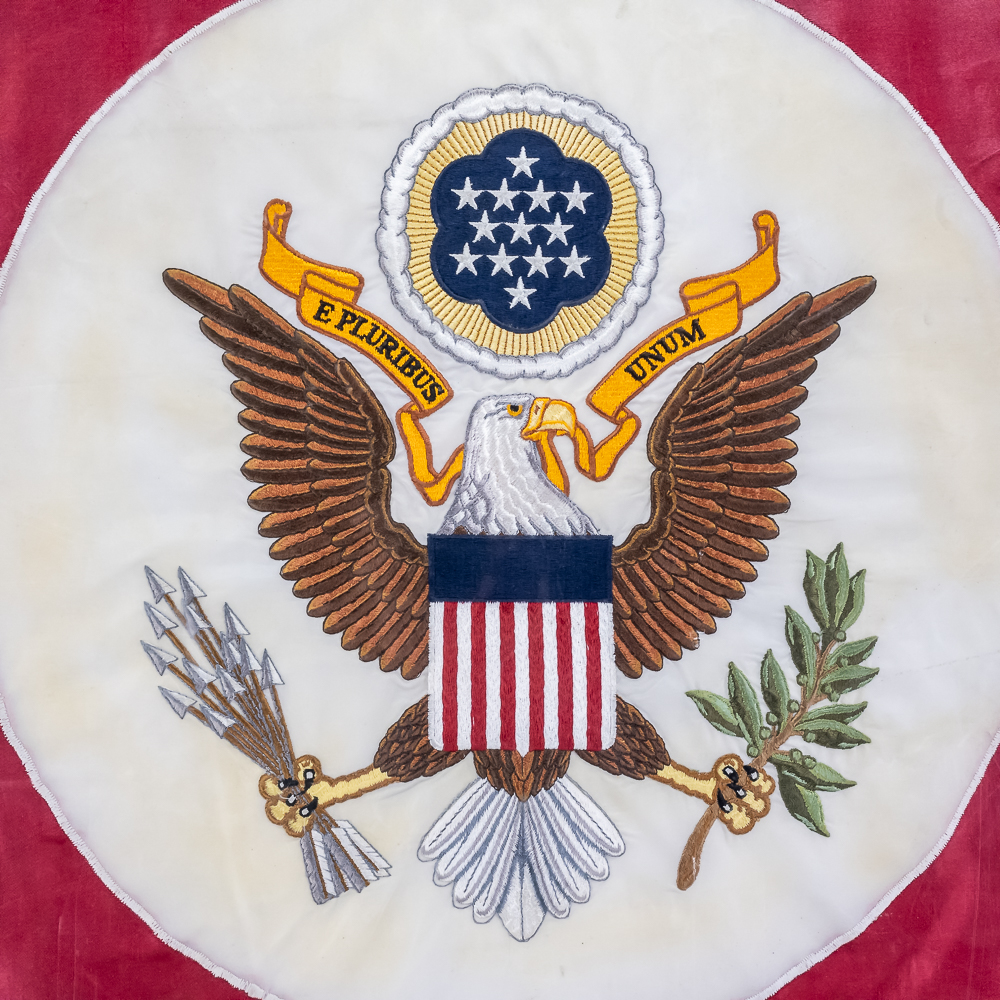 US Embassy Flag Mount & CIA Wood Seal