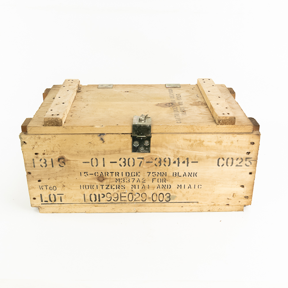 US 75mm Howitzer Blank Crate W/Spent Cases