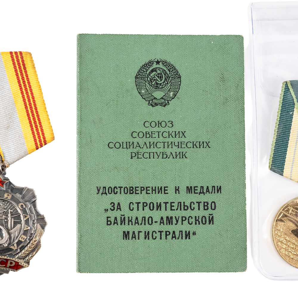 3 Soviet Medals, 2 with documents Named