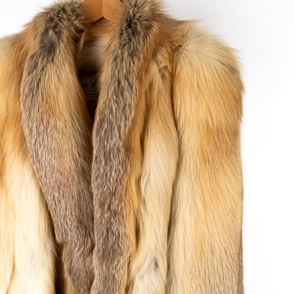 Luxurious Vintage Red Fox Fur Coat & Ear Muffs