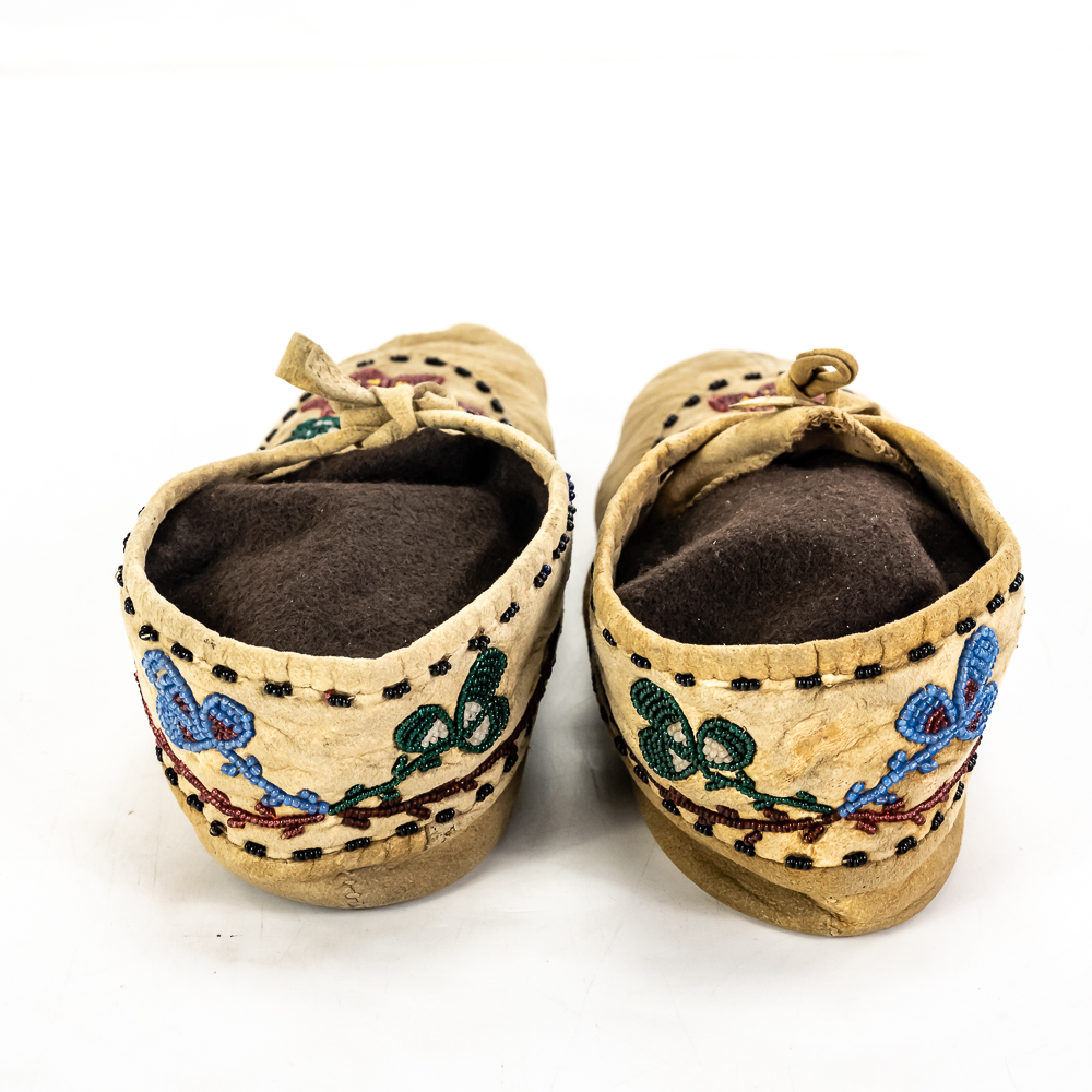 Pair of Beaded Moccasins-Floral