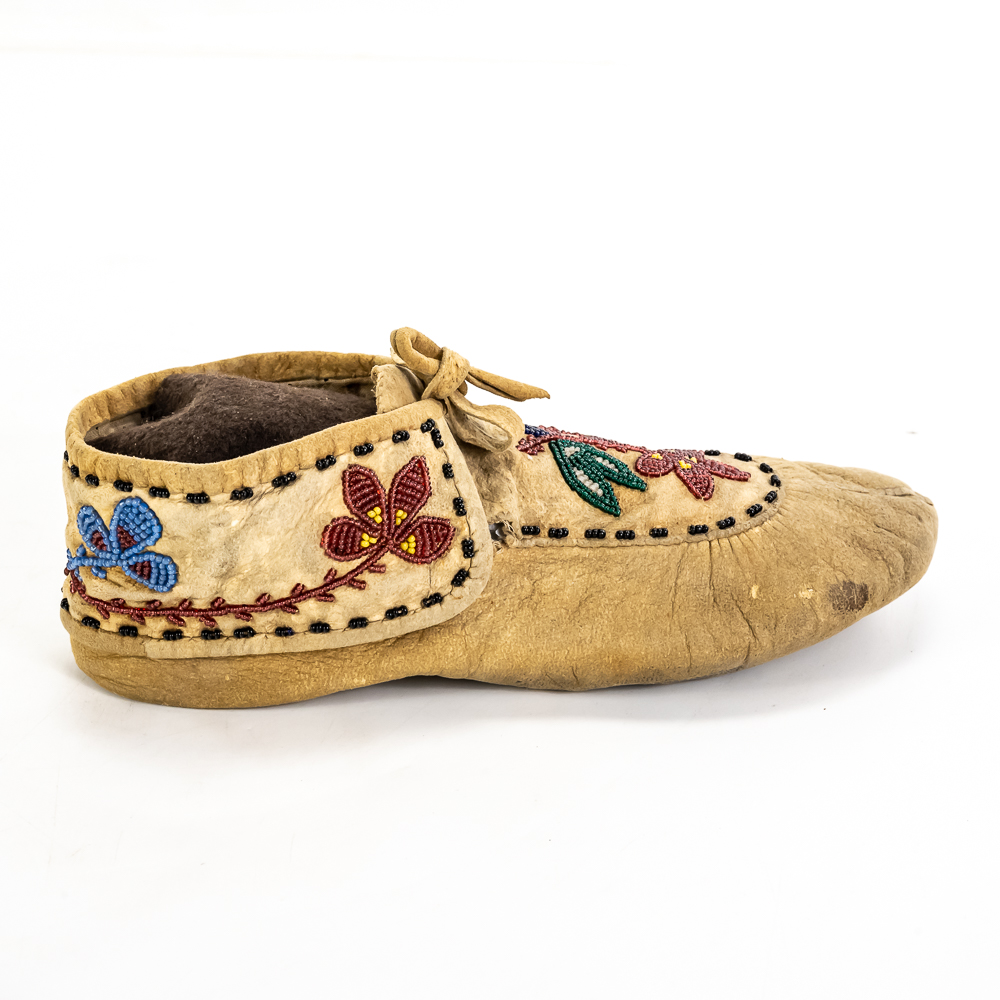 Pair of Beaded Moccasins-Floral