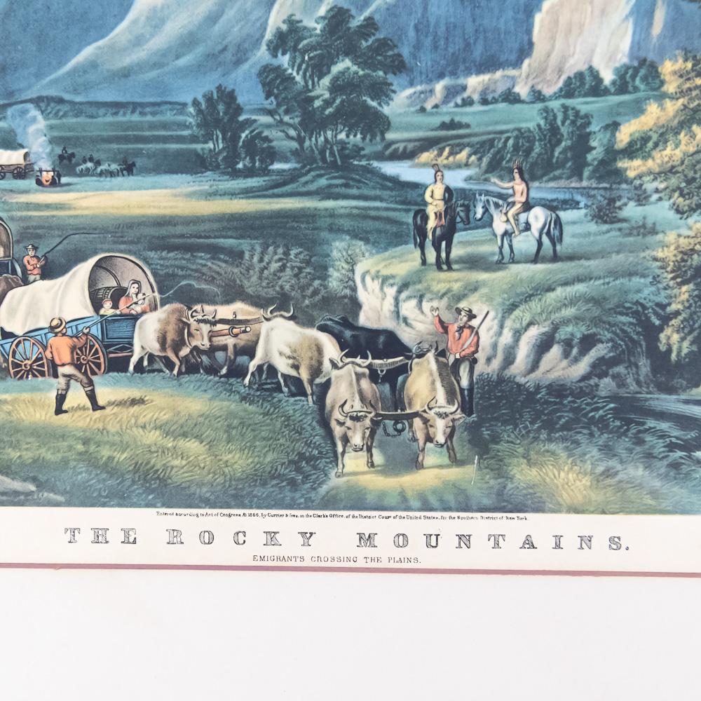 Currier & Ives "Rocky Mountains" Print Framed