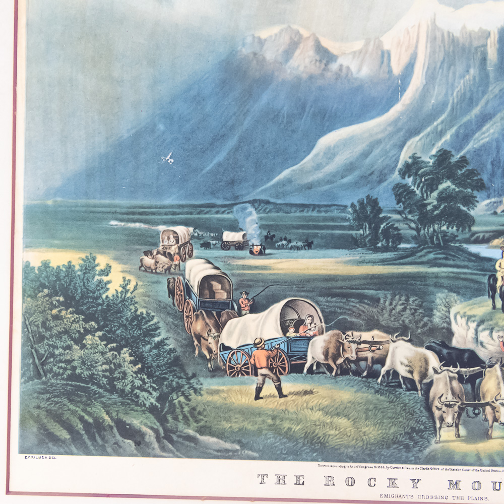 Currier & Ives "Rocky Mountains" Print Framed