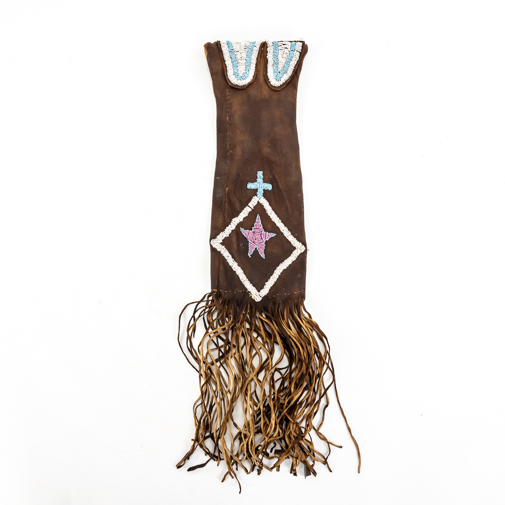 Plains Style Beaded Suede Pipe Bag
