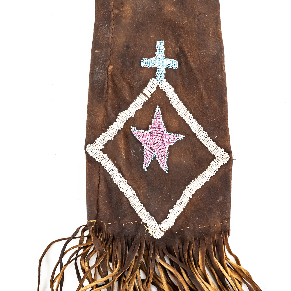 Plains Style Beaded Suede Pipe Bag