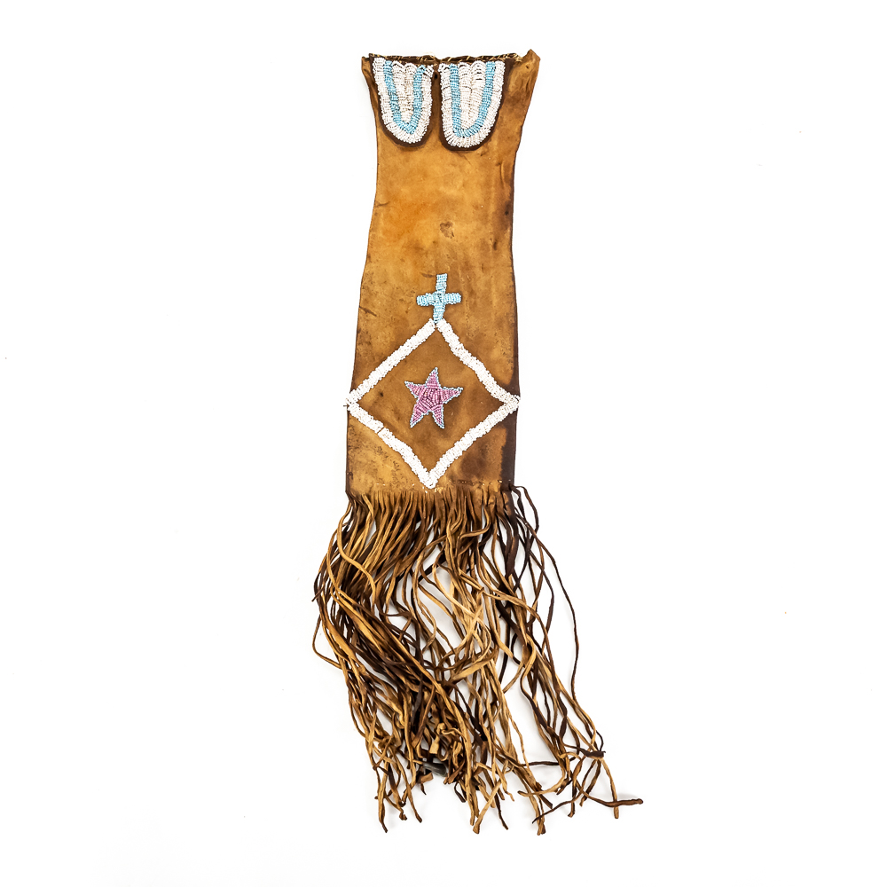 Plains Style Beaded Suede Pipe Bag
