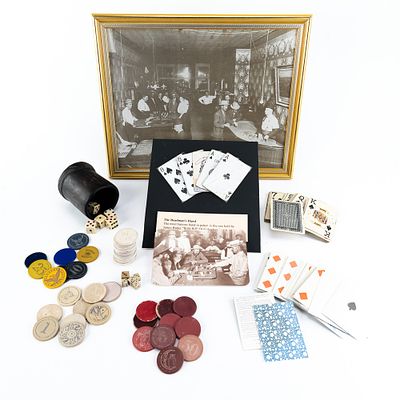 Deadman’s Hand Gambling Lot. This lot has several pieces which includes a set of 5 Congress 606 