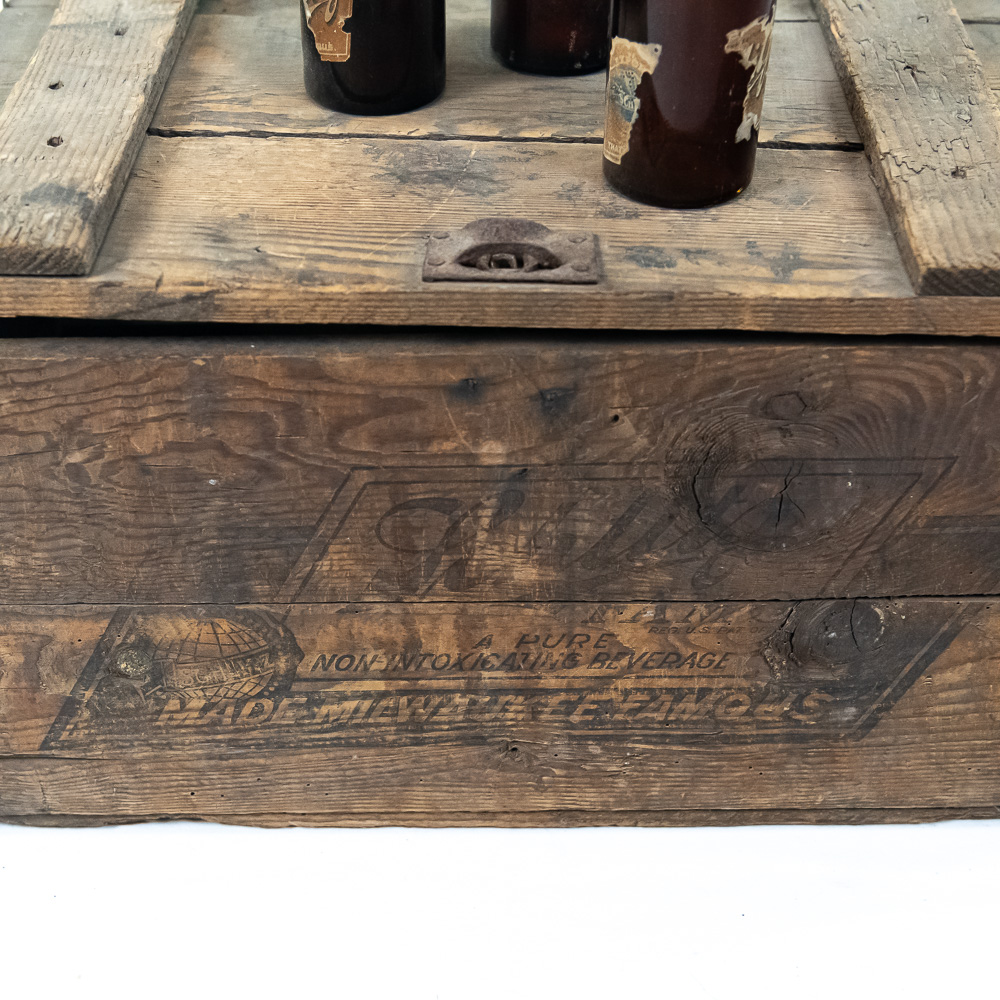 Antique Schiltz Beer Crate and bottles.