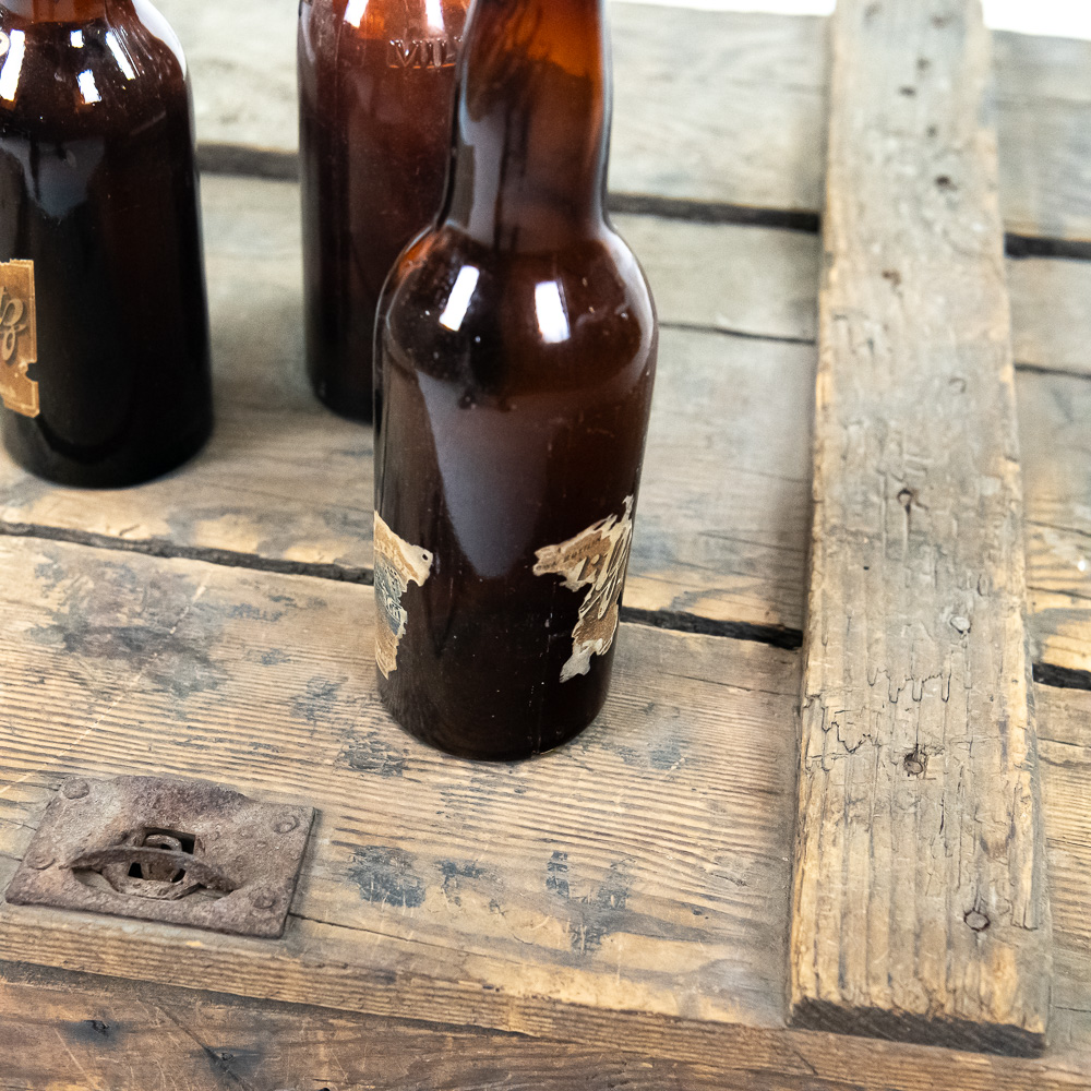 Antique Schiltz Beer Crate and bottles.