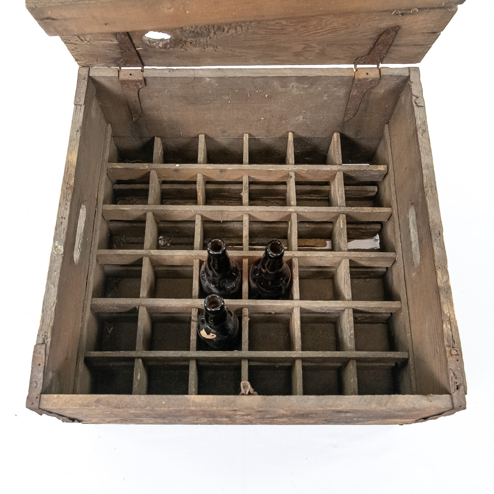 Antique Schiltz Beer Crate and bottles.