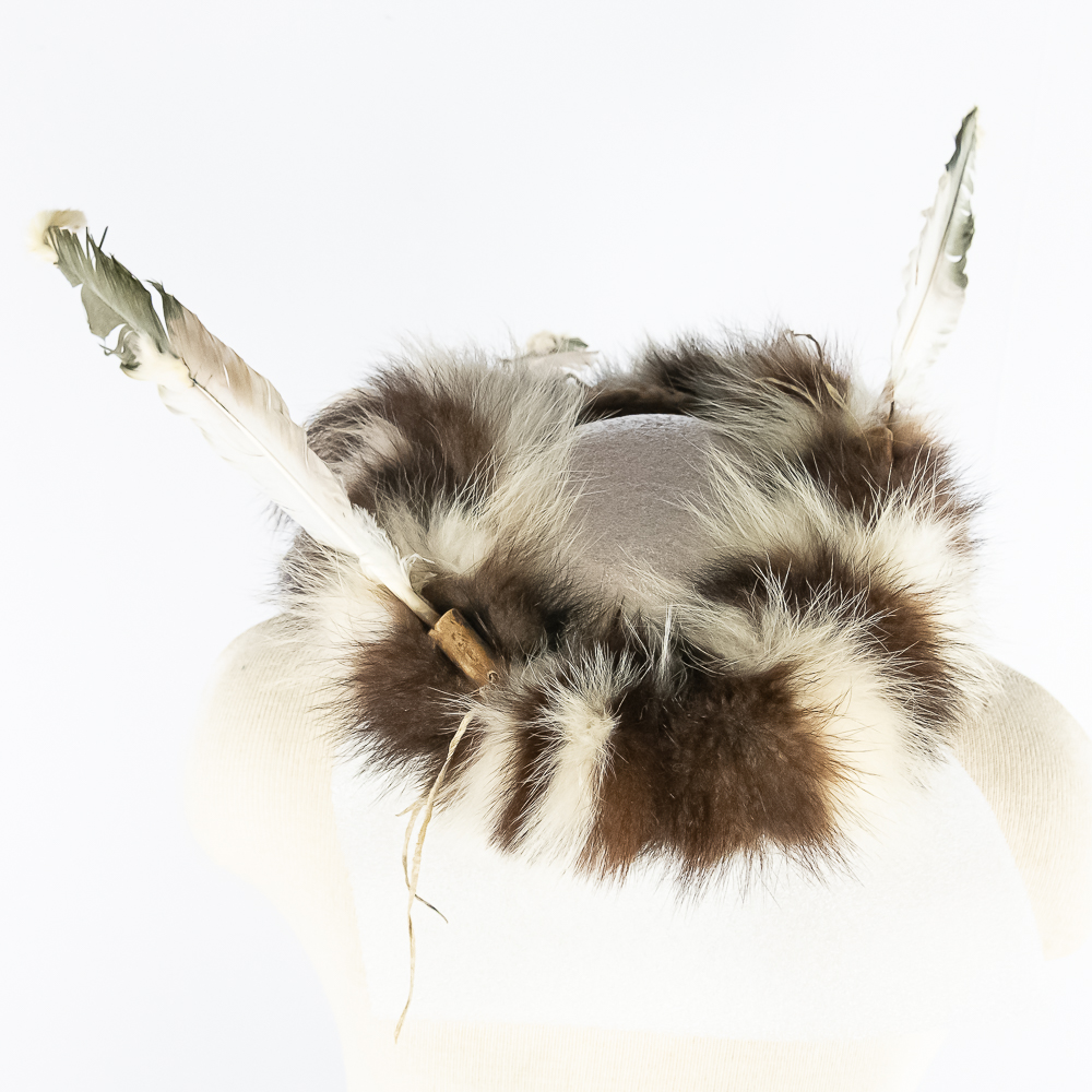Modern Sioux Fur and Feather Headdress
