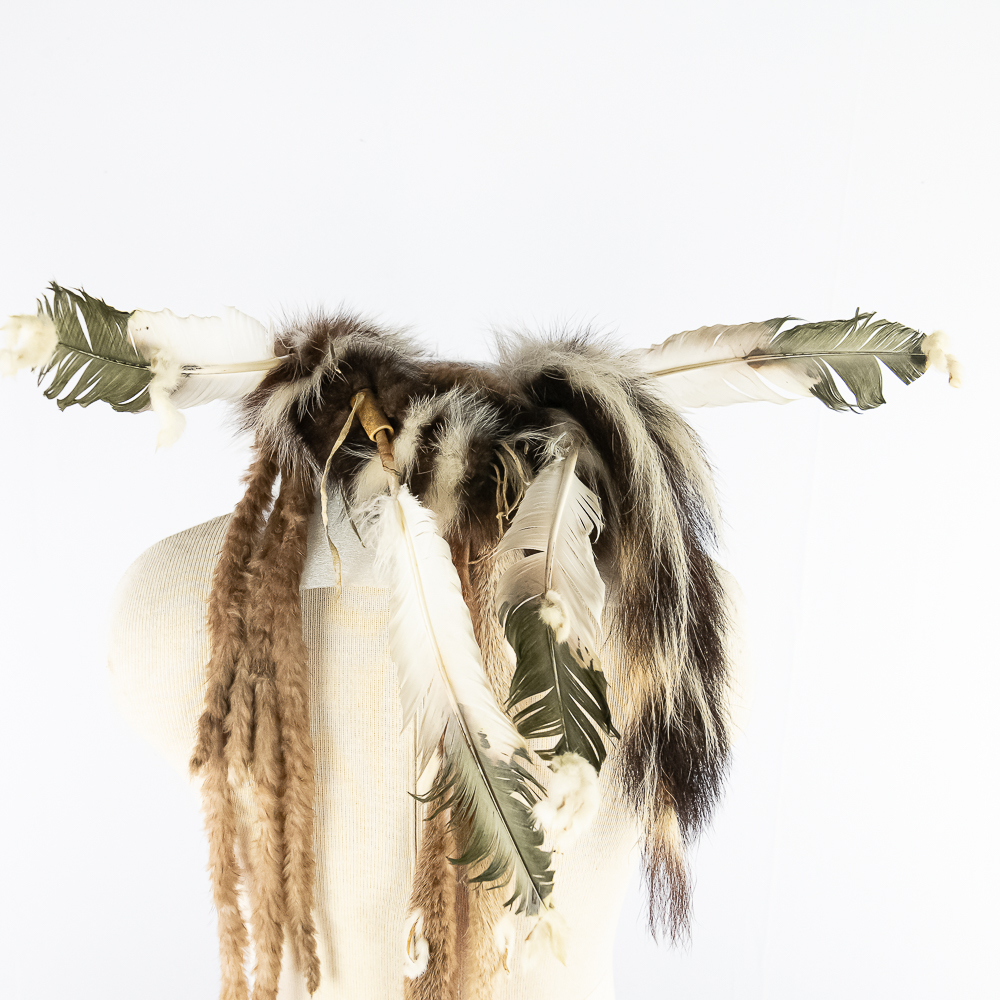 Modern Sioux Fur and Feather Headdress