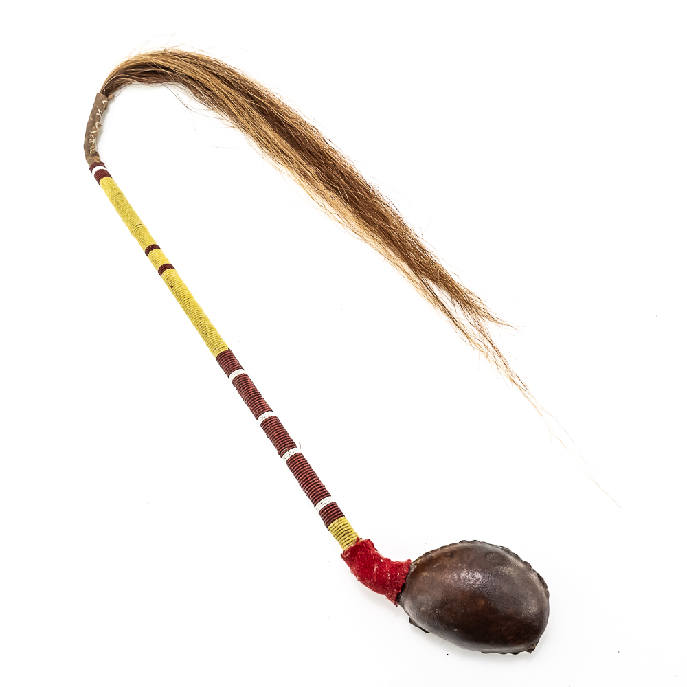Plains Indian Floppy Head War Club w/Beaded Handle
