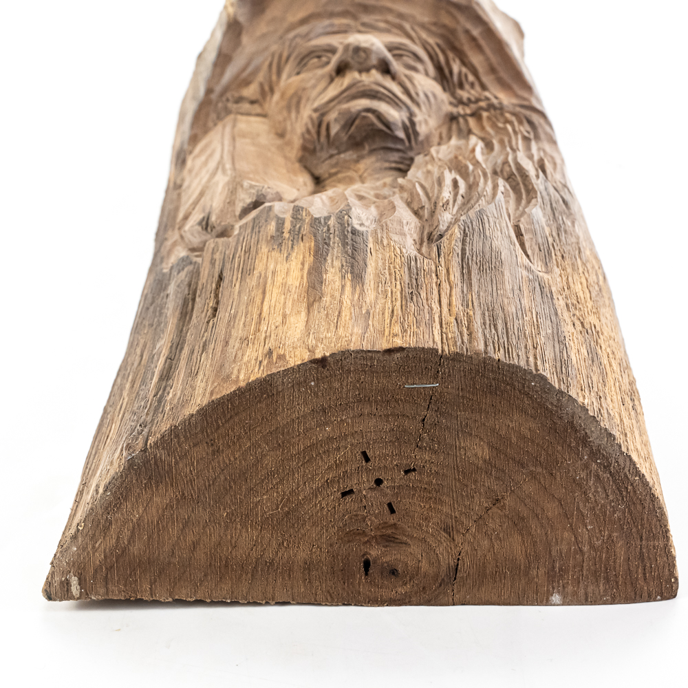 20" Hand Carved Native American Chief Tree Log