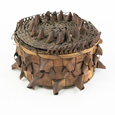 1920s Porcupine Basket-Great Lakes/Woodland. An exceptional example of traditional Native 