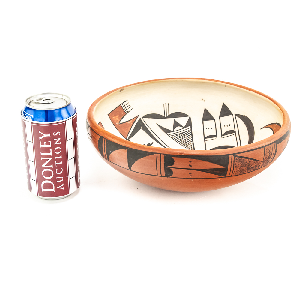 1970s Hopi Polychrome Piki Bowl-Signed
