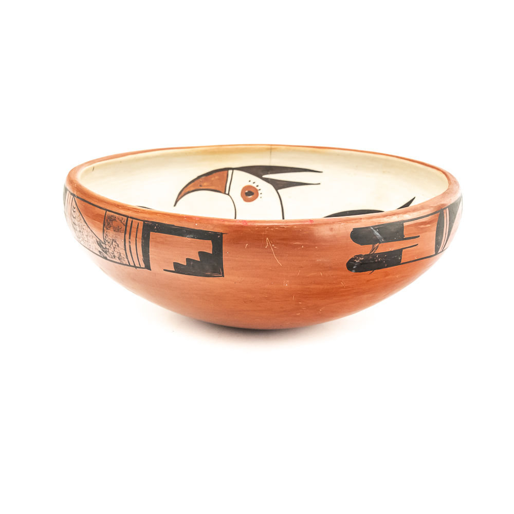 1970s Hopi Polychrome Piki Bowl-Signed