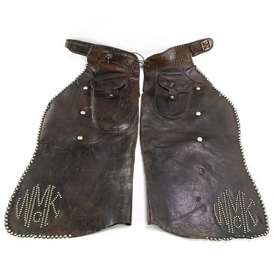 Vintage Visalia Batwing Chaps. Stamped Visalia Stock Saddle Company San Francisco. Nice set of 