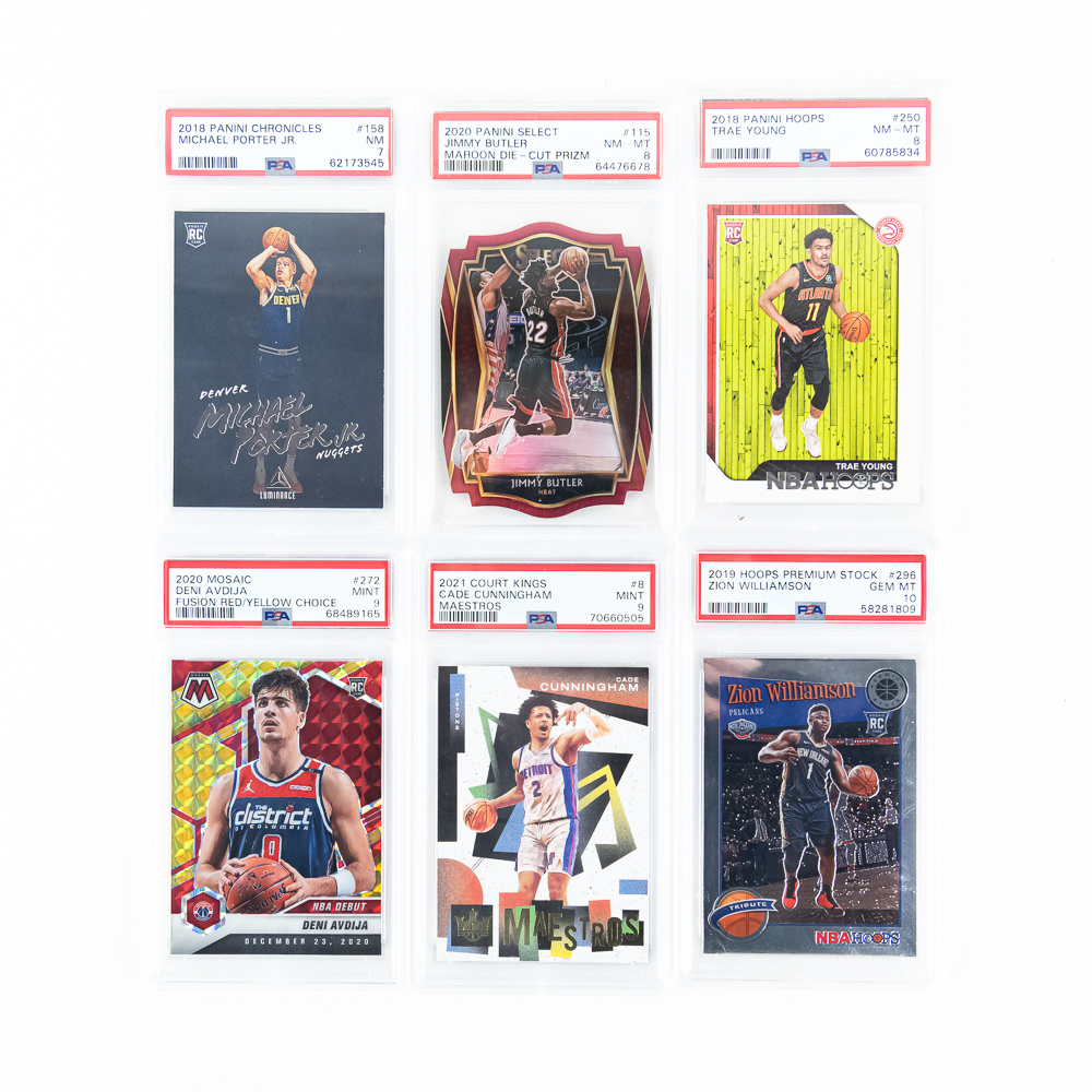 (6) NBA Slabbed Card Assortment Butler Zion Porter