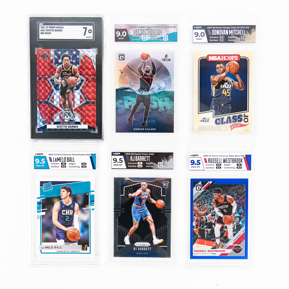 (6)NBA Slabbed Card Assortment Ball Westbrook HGA