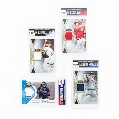(4) Assorted 2020 & 2021 Topps MLB Relic Cards HGA. Featuring 2020 Topps #TIR-NS Nick Senzel 