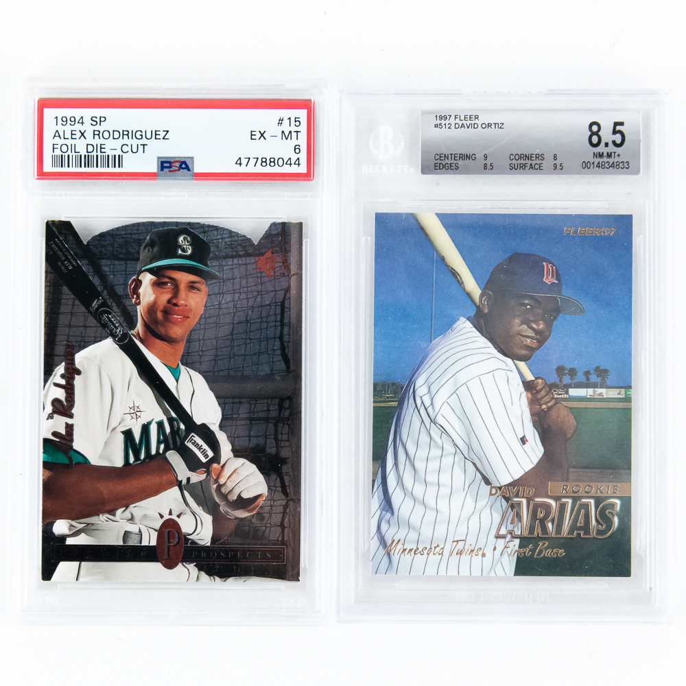 1997 Fleer #512 David Ortiz Beckett 8.5 & AROD RC+