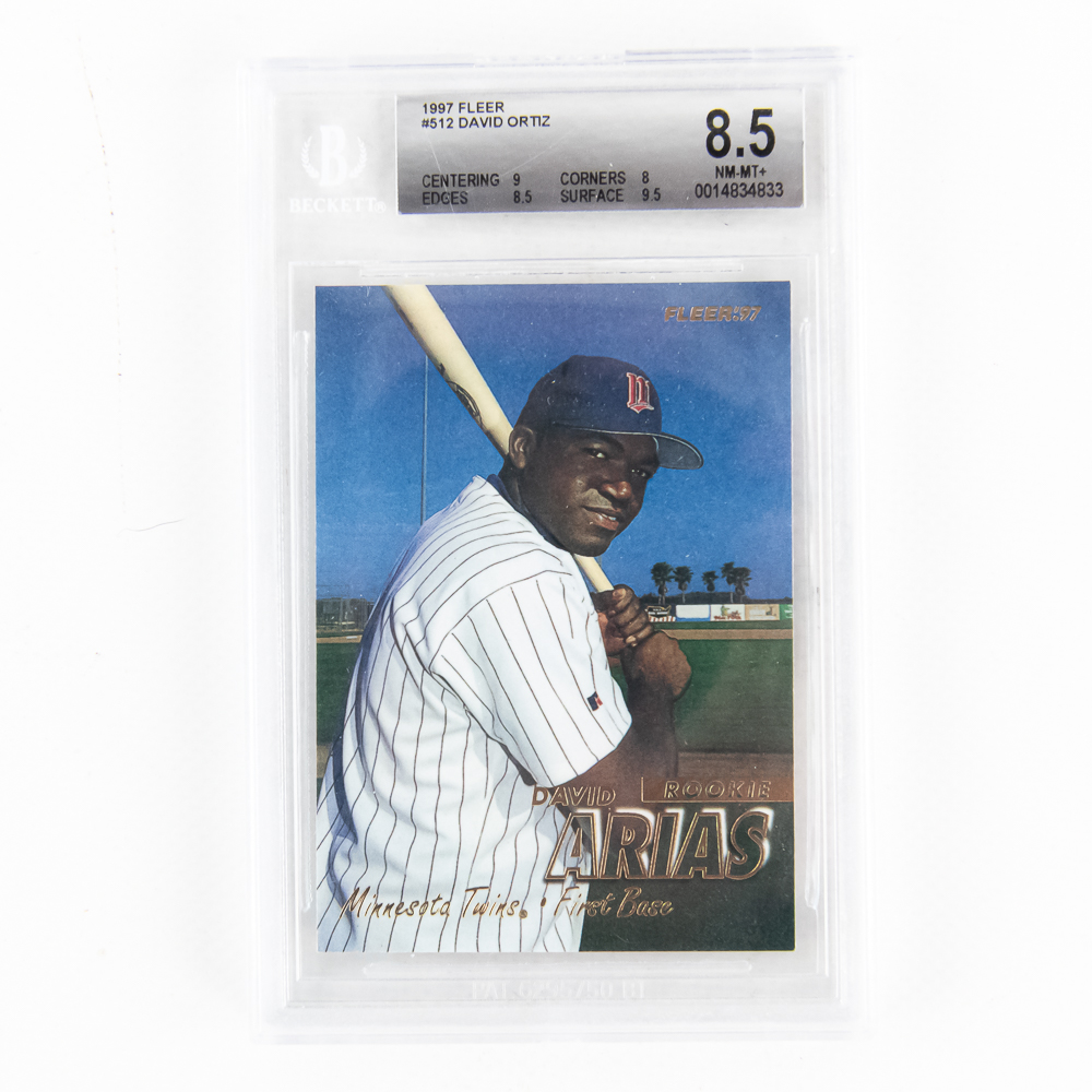1997 Fleer #512 David Ortiz Beckett 8.5 & AROD RC+