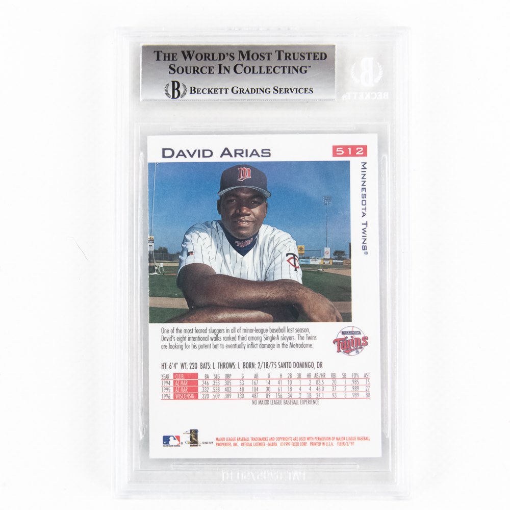 1997 Fleer #512 David Ortiz Beckett 8.5 & AROD RC+