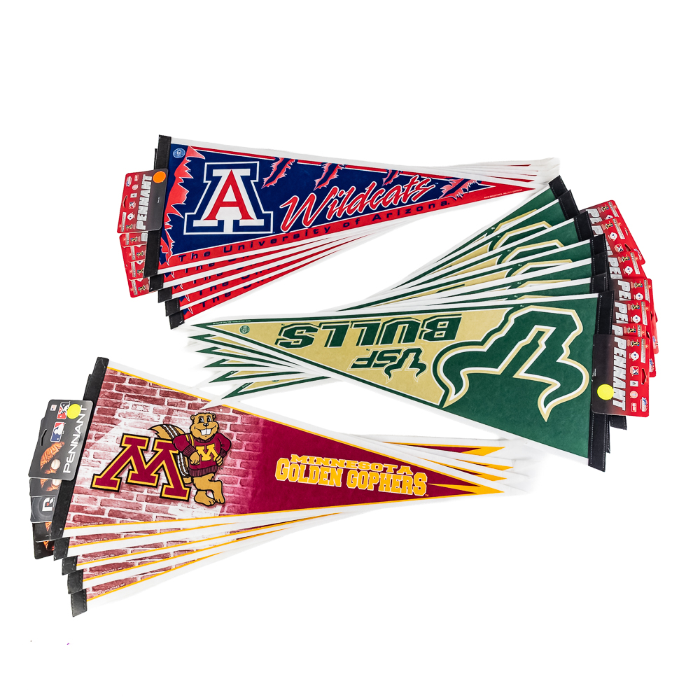 Collection of 50 NCAA Licensed Collegiate Pennants