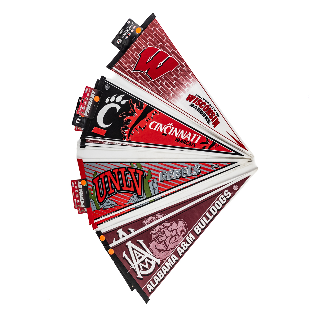Collection of 50 NCAA Licensed Collegiate Pennants