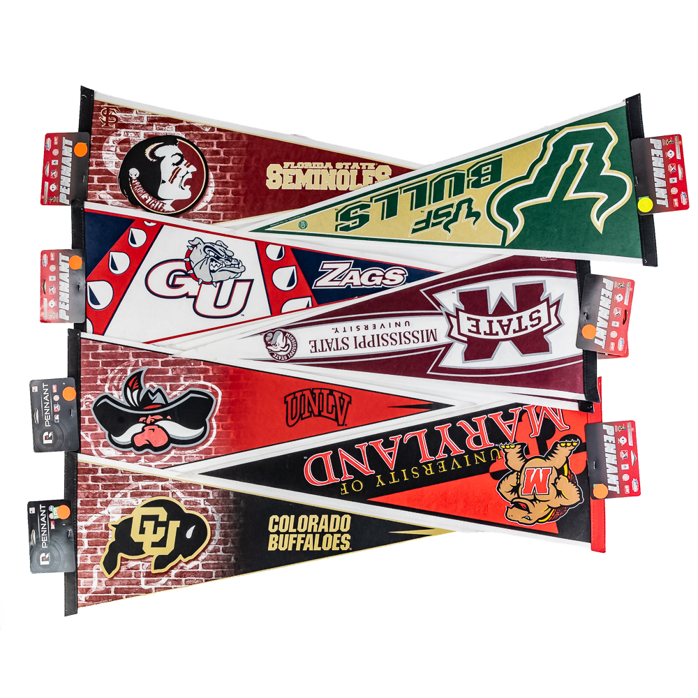 Collection of 50 NCAA Licensed Collegiate Pennants