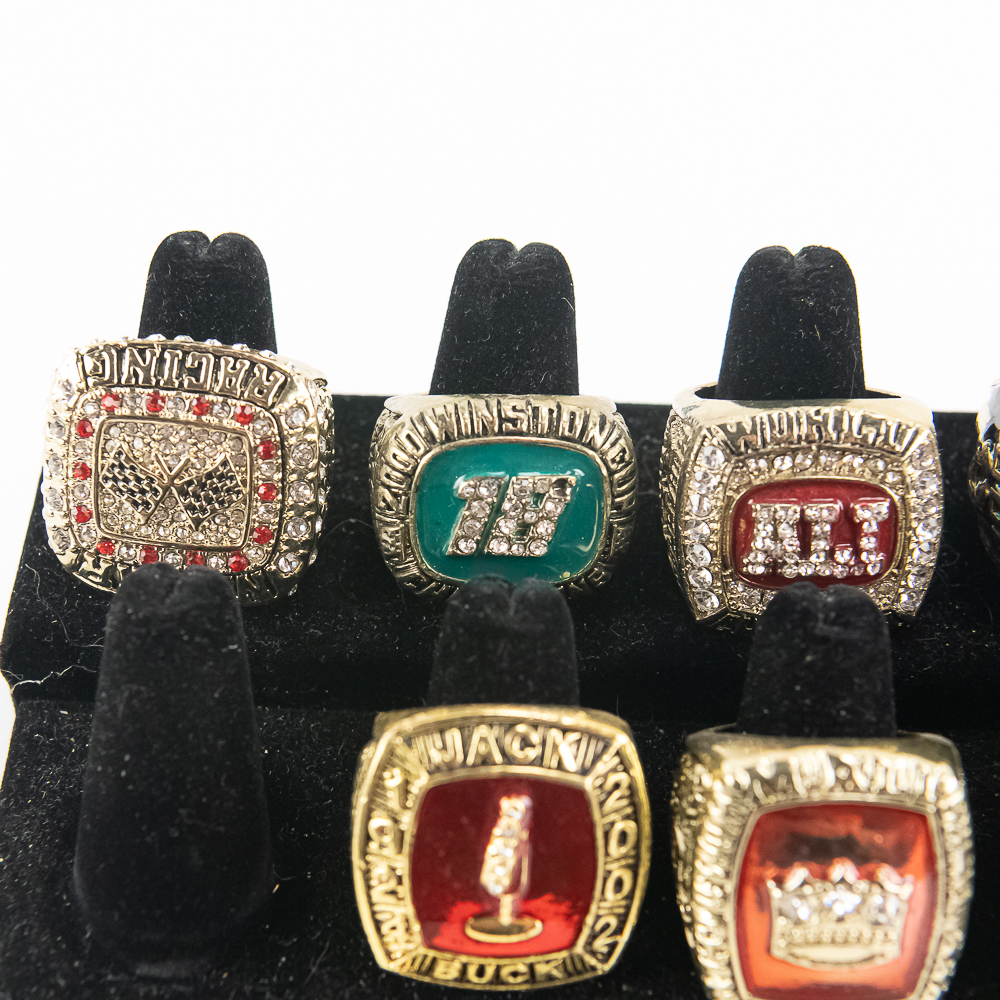 (10)Assorted NASCAR WWE & Ali Championship Rings