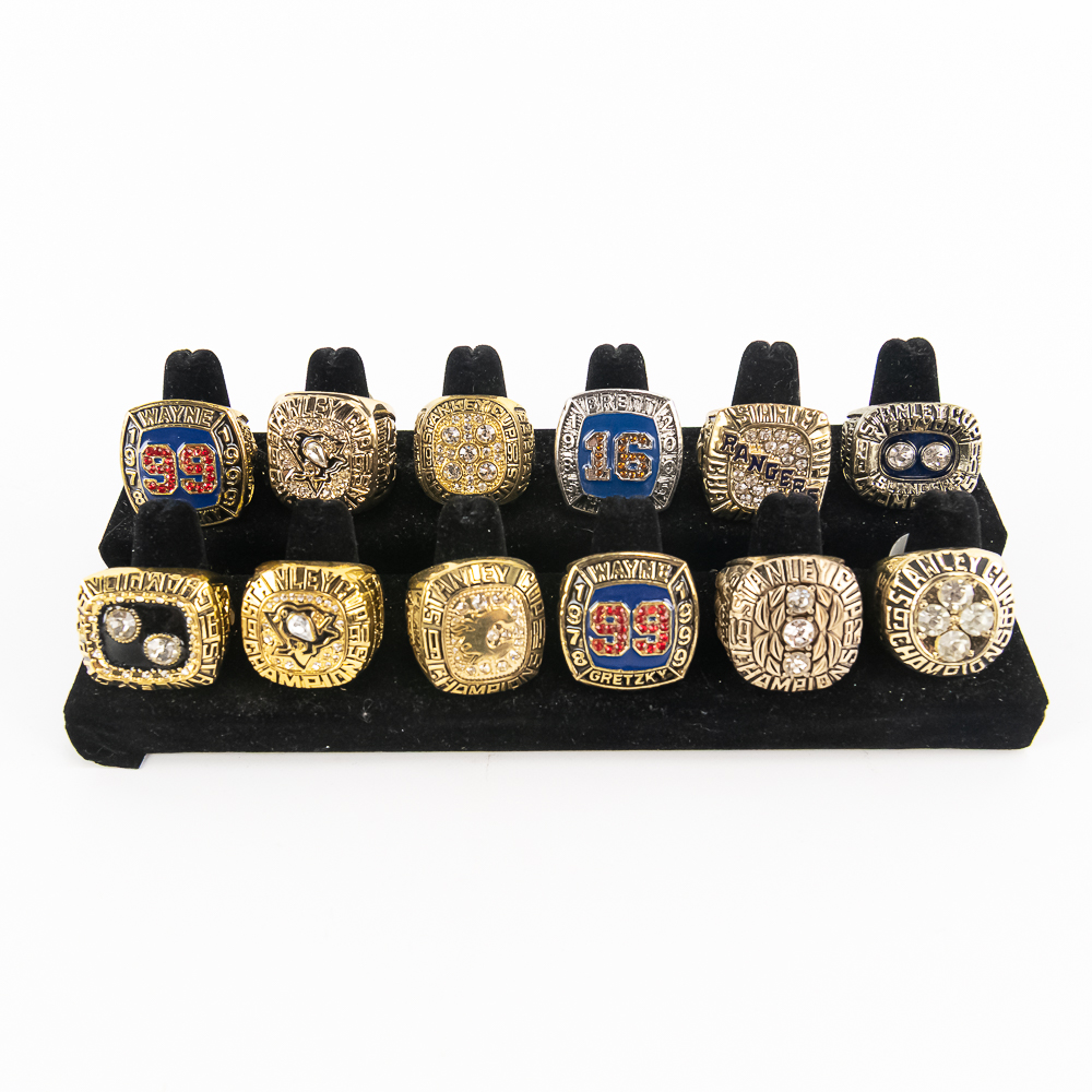 12 Gretzky Flames Penguins NHL Championship Rings