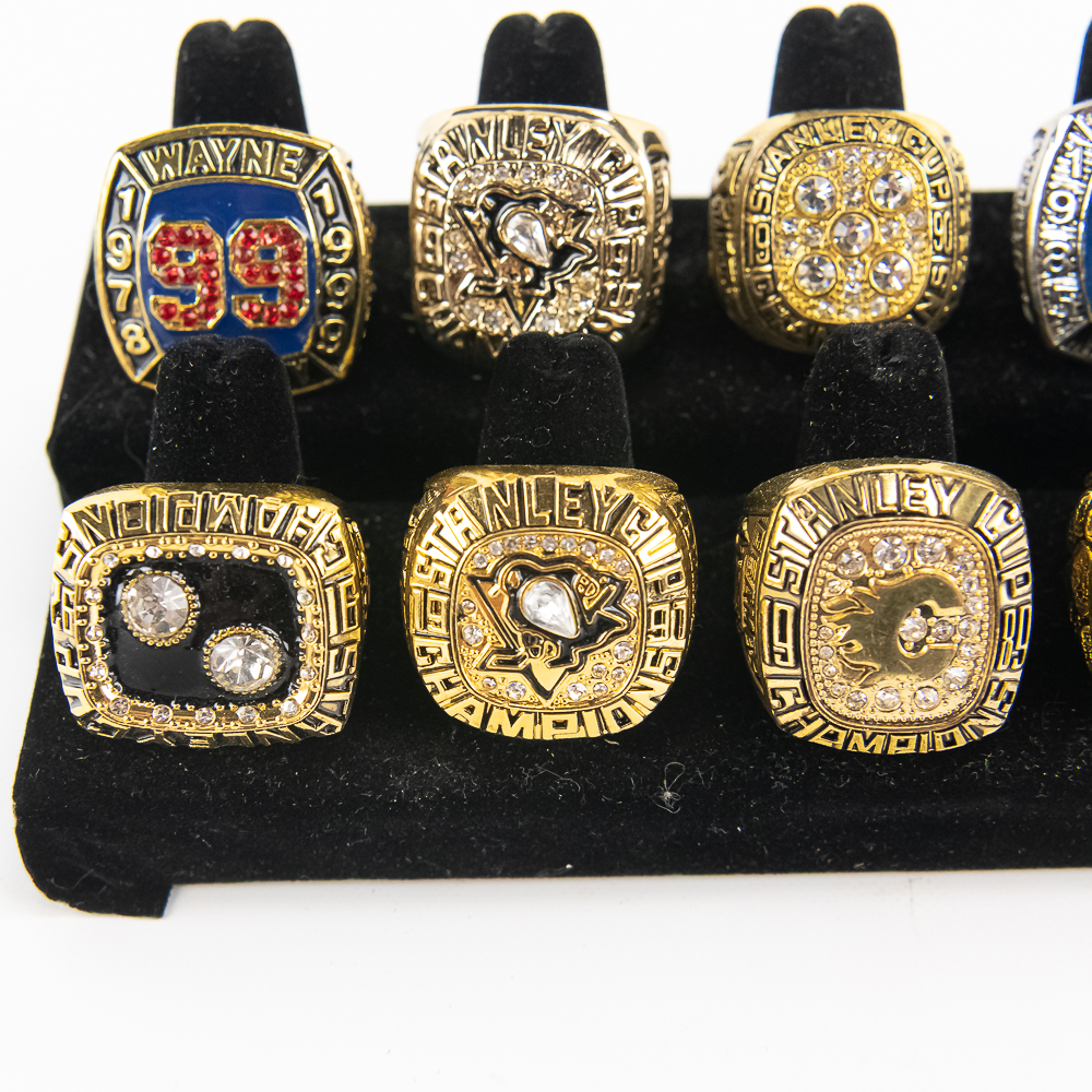 12 Gretzky Flames Penguins NHL Championship Rings