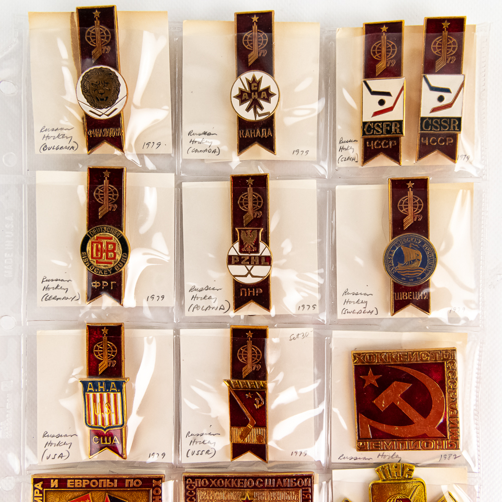 (95) Vintage Czech & Russian Hockey Pin Backs