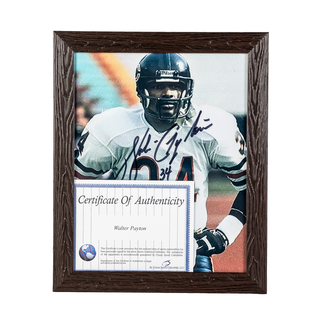 Walter Payton Signed Framed Photo w COA