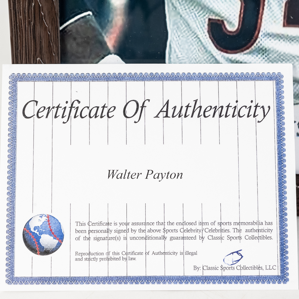 Walter Payton Signed Framed Photo w COA