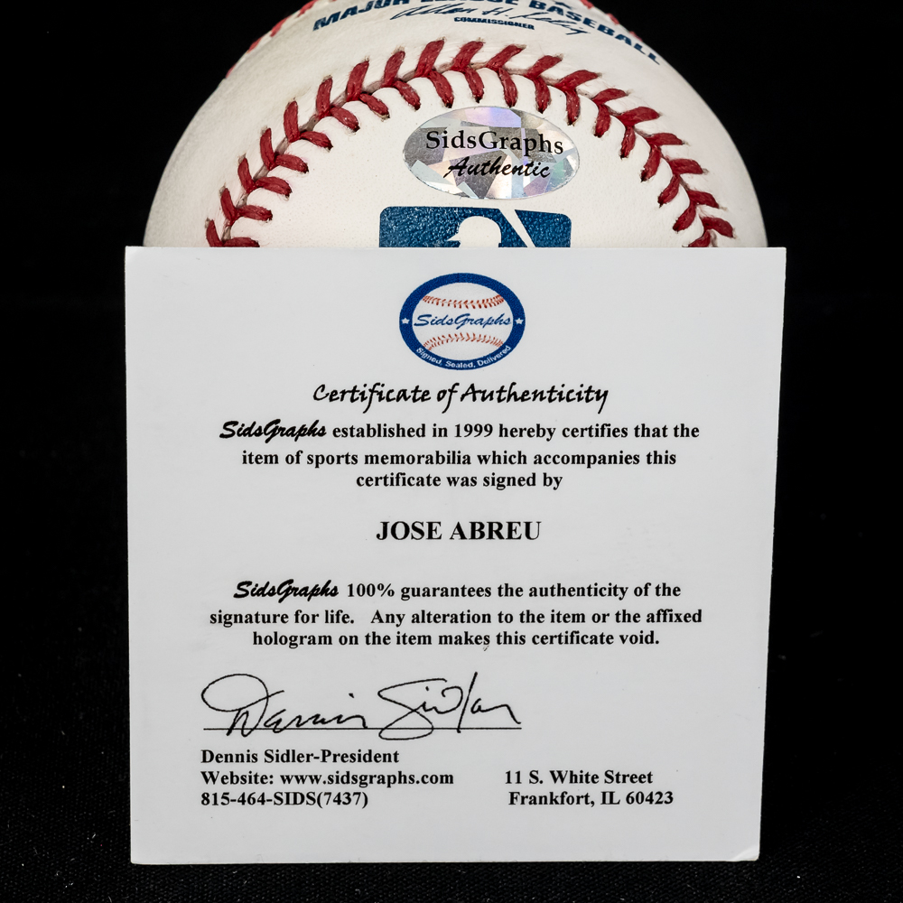 Jose Abreau Autographed Rawlings Baseball w COA