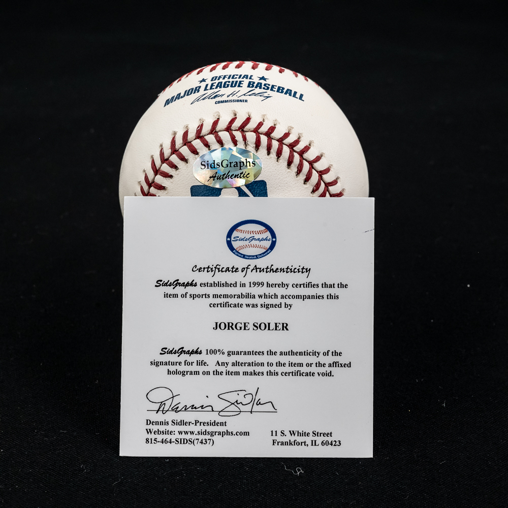 Jorge Soler Autographed Rawlings Baseball w COA